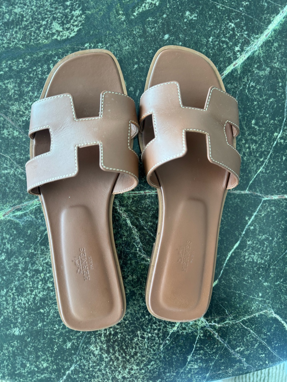 Hermes Oran Sandals in Gold - Picture 5 of 5